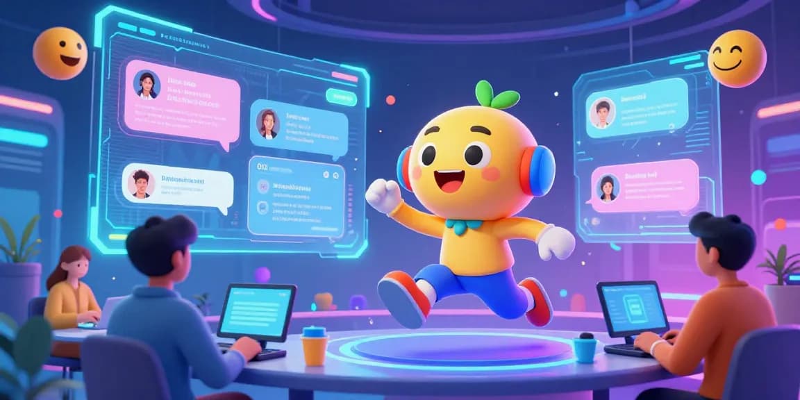 Engaging AI sluts avatar in a vibrant virtual chat environment, showcasing playful interaction and dynamic animations.