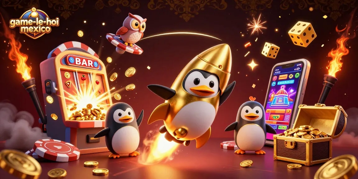 Play game-le-hoi-mexico and watch the golden penguin soar through an exciting casino universe.