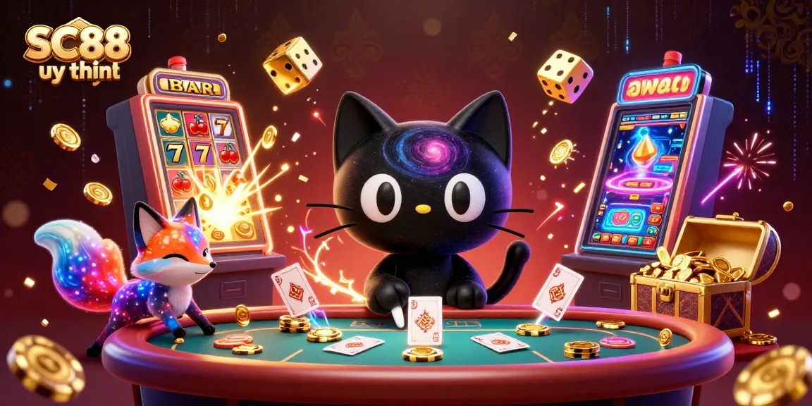 Engage in the SC88 uy tín cosmic casino experience with dynamic characters and elements.