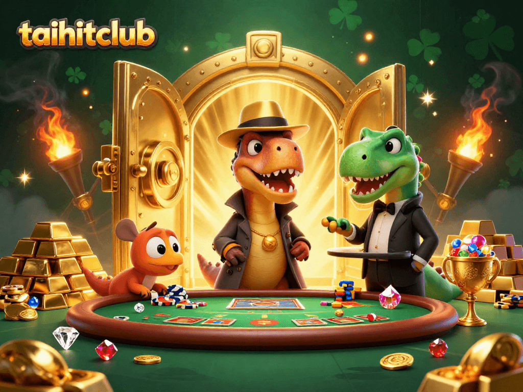 Experience the thrill of gaming at taihitclub with a velociraptor card counter at a blackjack table.