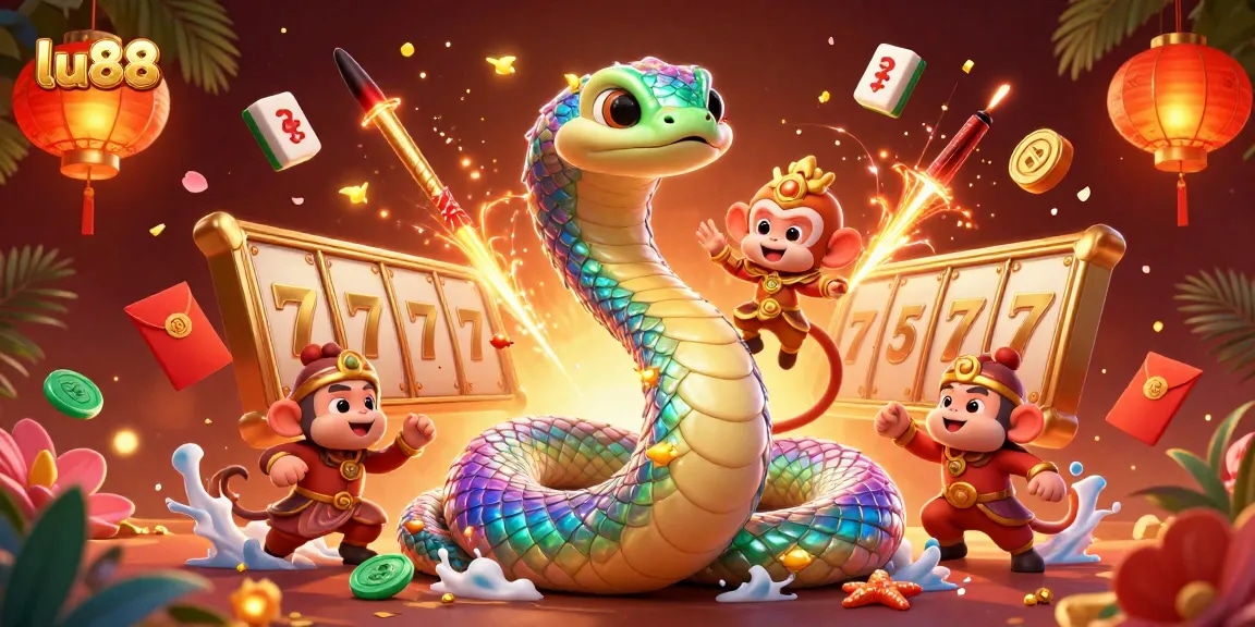Experience thrilling gameplay at lu88 with vibrant characters and dynamic casino elements in this 3D illustration.