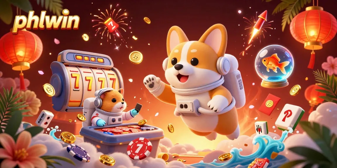Engage with phlwin in a vibrant 3D casino scene filled with animated characters and dynamic game elements.