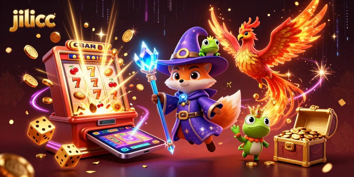 Experience thrilling gameplay with jilicc, featuring a wizard fox and phoenix amidst dynamic casino elements.