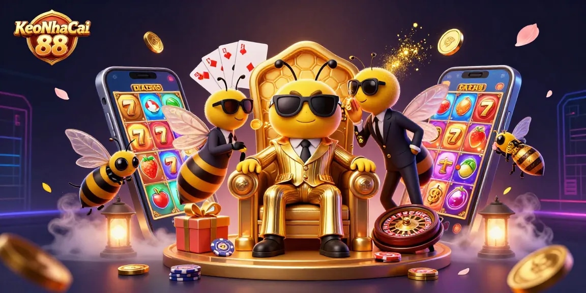 Engage in thrilling gameplay with KeoNhaCai 88's vibrant casino scene featuring slot games.