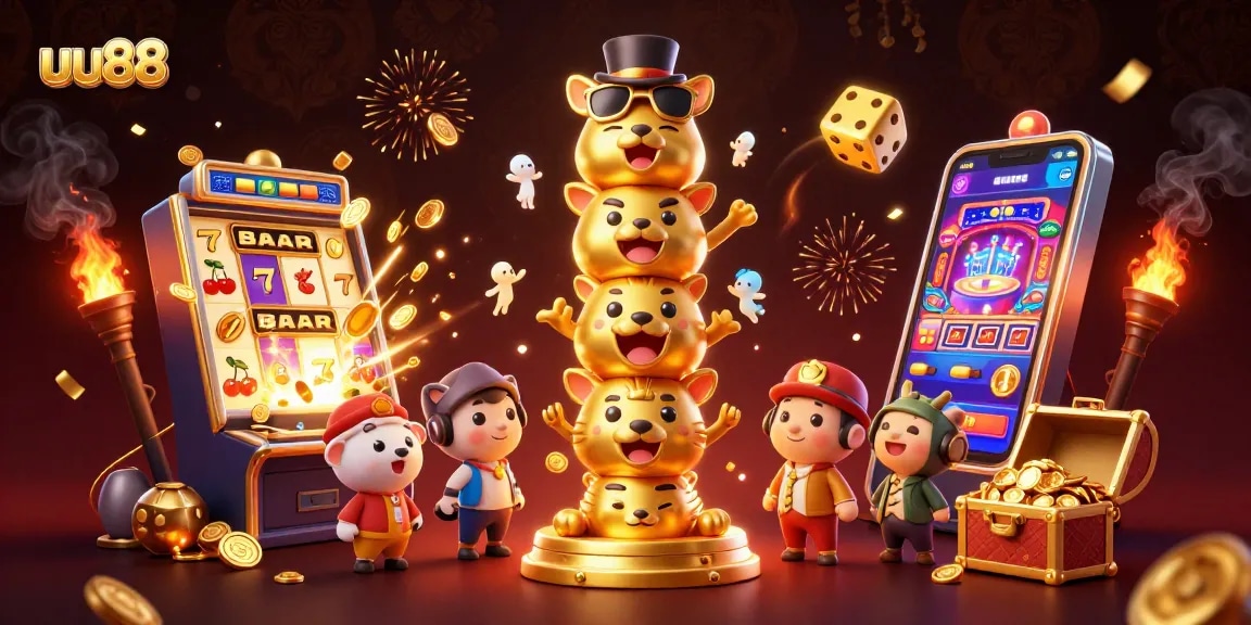 Engage with uu88's vibrant casino experience with thrilling slot machine jackpots and lively game elements.