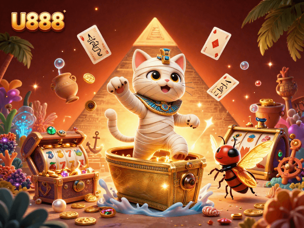 Engage in thrilling slots action at U888 with a magical Egyptian casino atmosphere.