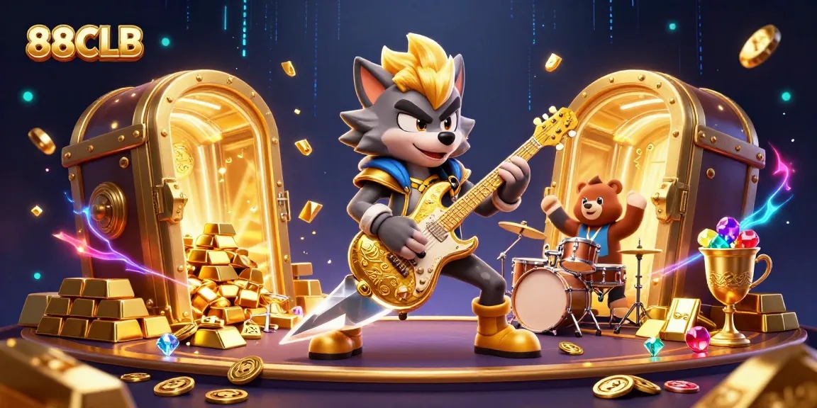 88CLB transforms gaming excitement with rock star characters and vibrant casino elements