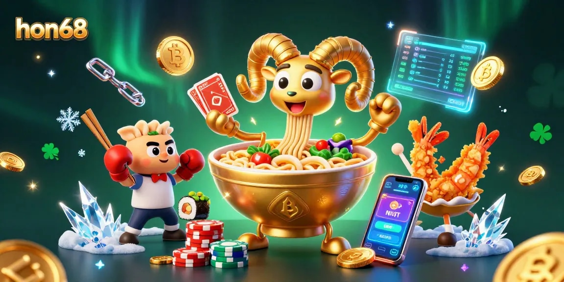 Engage in a thrilling gaming experience at hon68 with interactive characters and vibrant casino elements.
