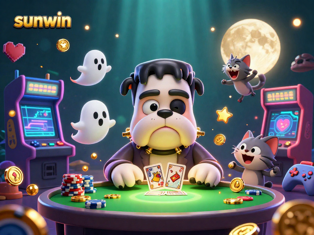 Engage in thrilling games at Sunwin with colorful characters and immersive casino elements.