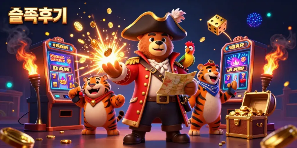 Experience winning spins with dynamic slots in a vibrant, pirate-themed scene, featuring slots review and gameplay.
