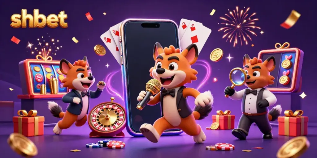 Experience the vibrant shbet casino atmosphere with hyenas enjoying a playful comedy club setting.