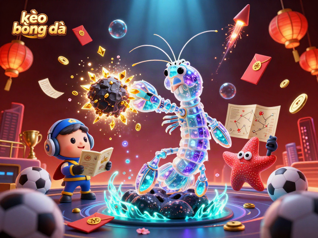 Experience kèo bóng đá in vivid scenes with dynamic characters, vibrant colors, and engaging betting elements.
