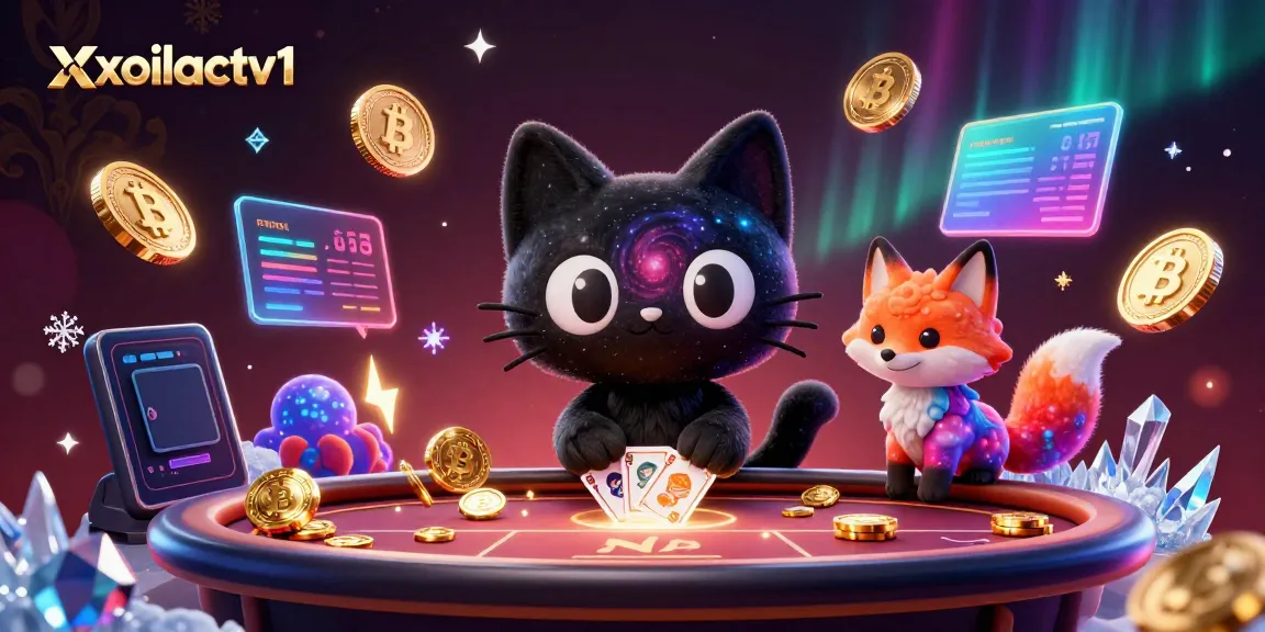Experience cosmic gaming action with xoilactv1, featuring a black hole cat and fox companion.