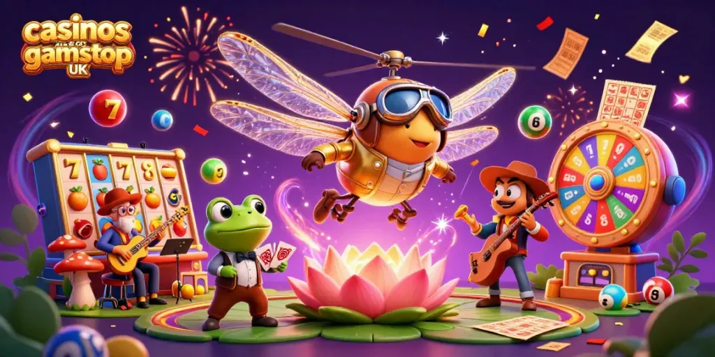 Engage with casinos not on gamstop UK through vibrant colorful game elements and dynamic characters.