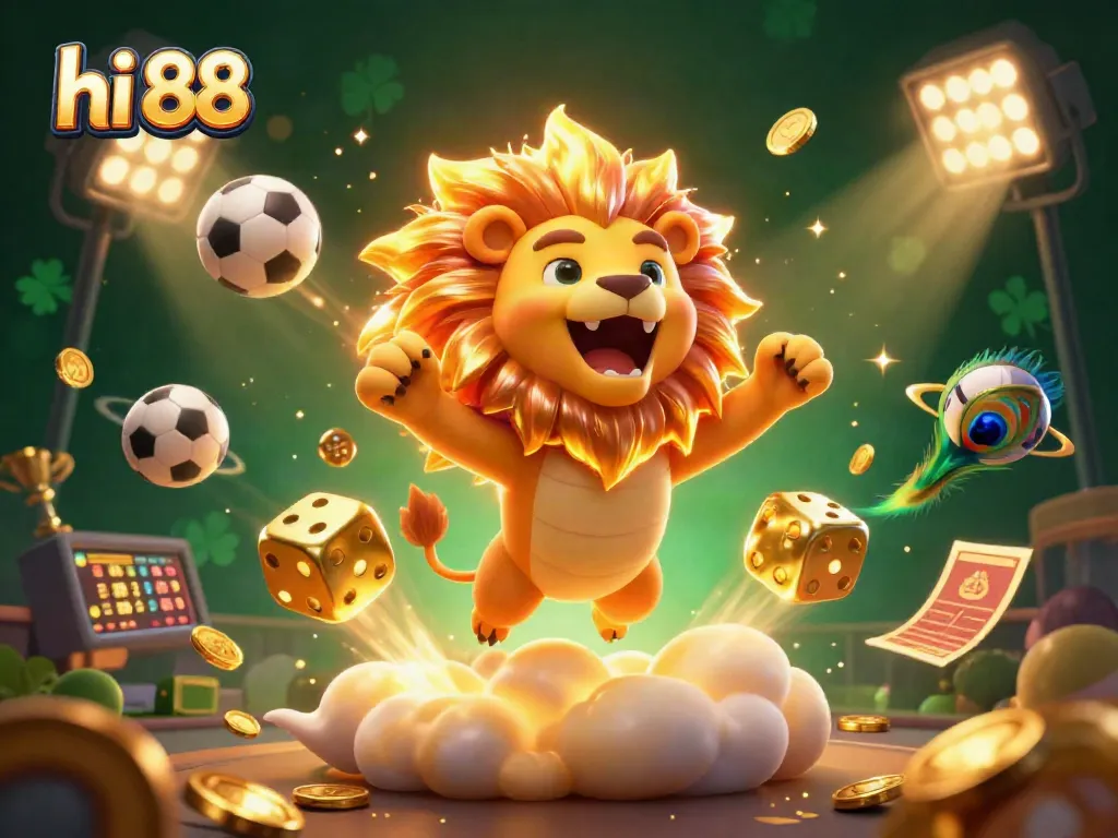 Experience the thrill of gambling with hi 88 in this vibrant 3D casino illustration.