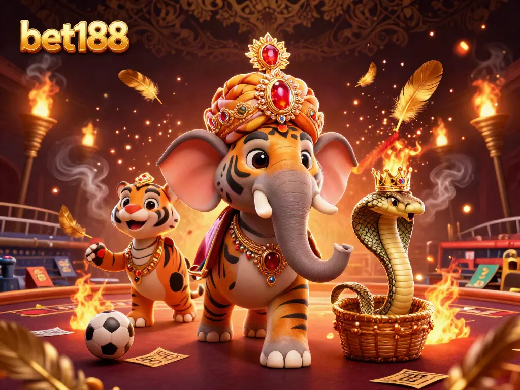 Bet188 offers an electrifying casino experience featuring a tiger maharaja and exotic treasures.