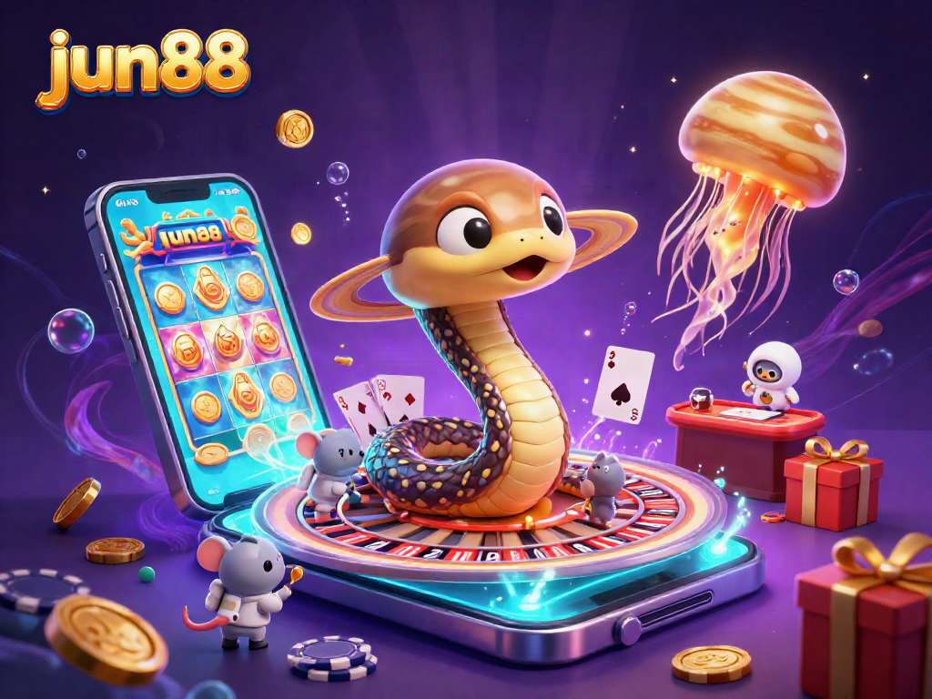 Experience thrilling betting action at jun88 with vibrant cosmic casino characters and dynamic gaming elements.