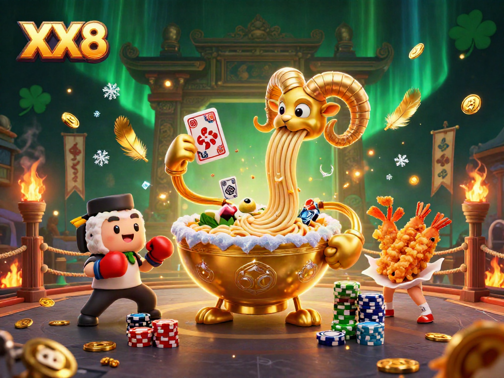 Engage in strategic betting with XX8's 3D cartoon characters in a vibrant online casino setting.