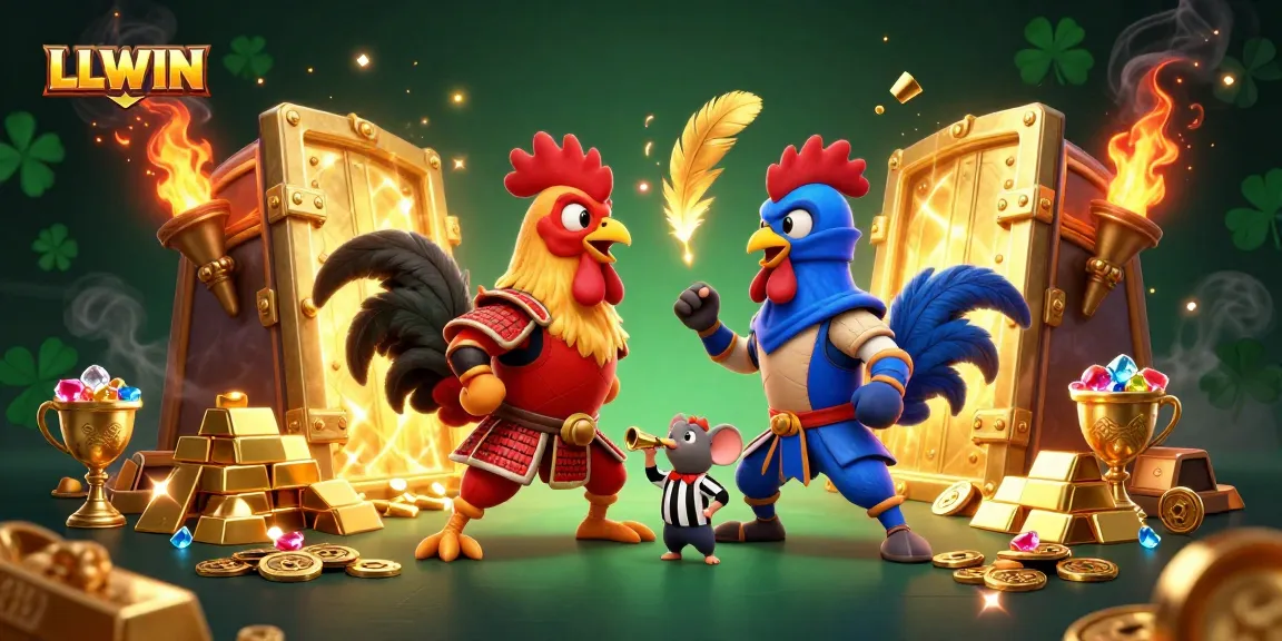 Engage with LLWIN's thrilling realm of online betting featuring dynamic cartoon characters in an exciting casino showdown.