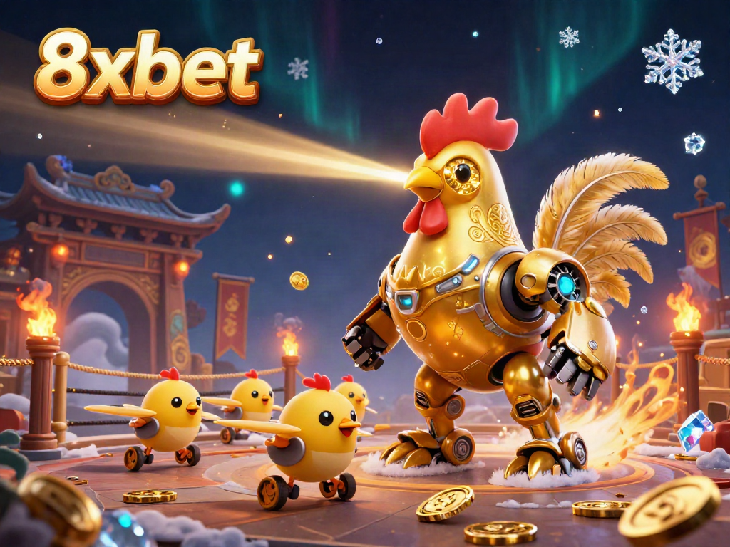 Experience thrilling gaming with the 8xbet golden rooster robot and dynamic baby chick drones.