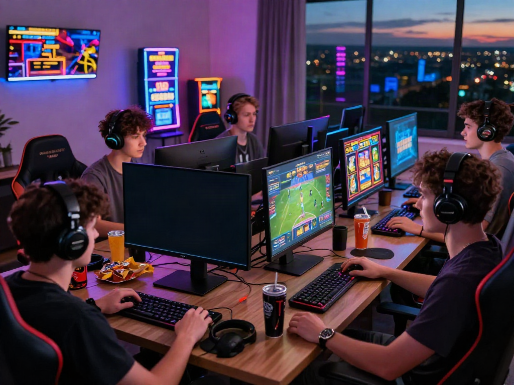 Players enjoying diverse games at https://tx88.br.com/ in an energetic home gaming setup.