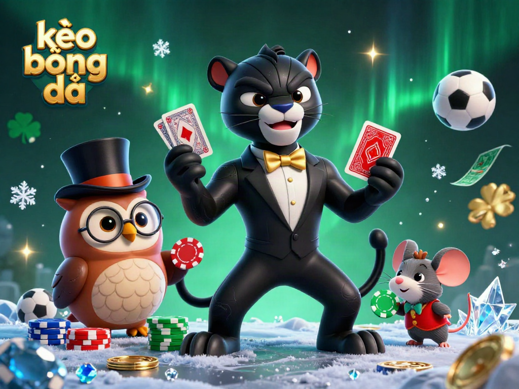Engaging kèo bóng đá illustration with stylish characters, sports elements, and vibrant colors.