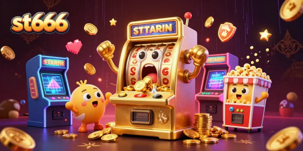 Experience thrilling wins at st666 with a vibrant casino scene featuring a runaway jackpot!
