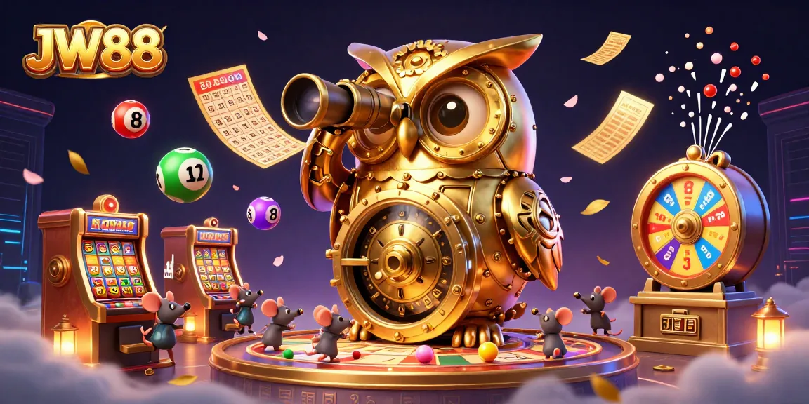 Experience JW88's immersive gaming world with a vibrant casino animation featuring unique elements.