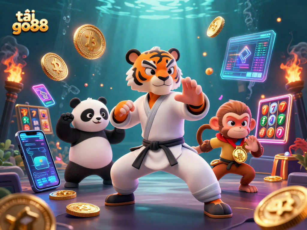 Experience the thrill with tải go88 in this vibrant 3D illustration showcasing exciting casino entertainment.