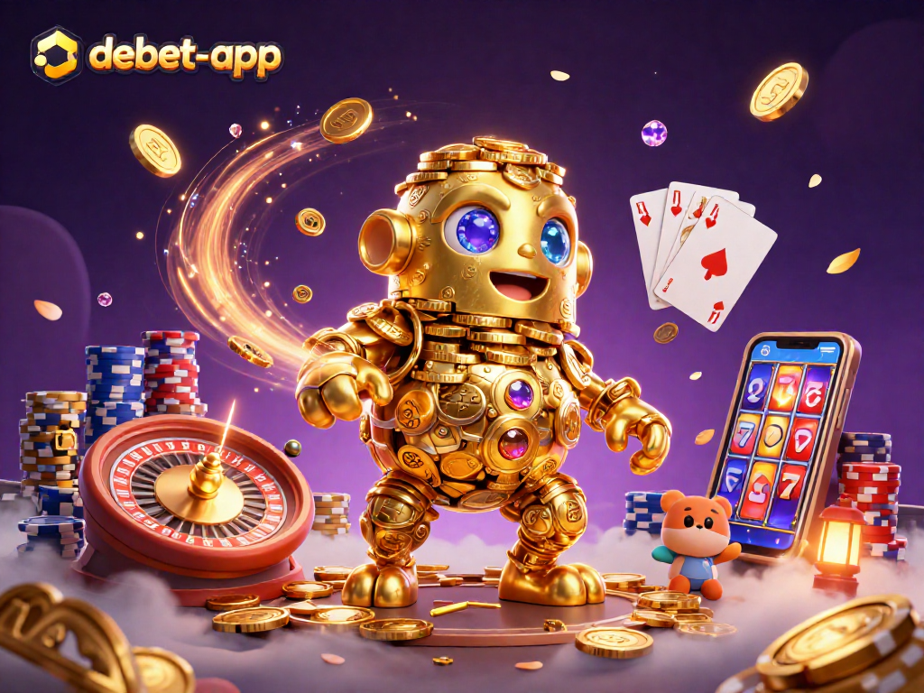 Spin winning reels with debet-app’s vibrant casino adventure featuring a golden golem.