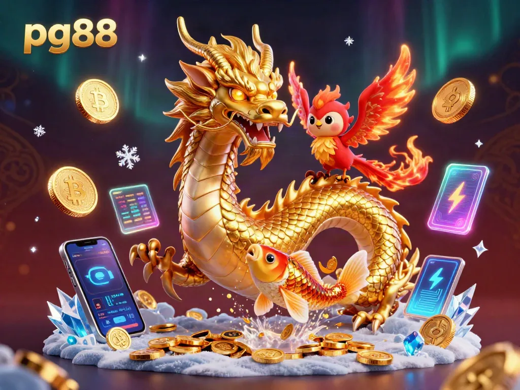 Engage with pg88 amidst a casino fantasy of golden dragons and vibrant coins.