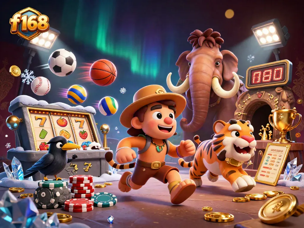 Join the fun at f 168 casino with a caveman, sabertooth, and clever crow in a prehistoric game.