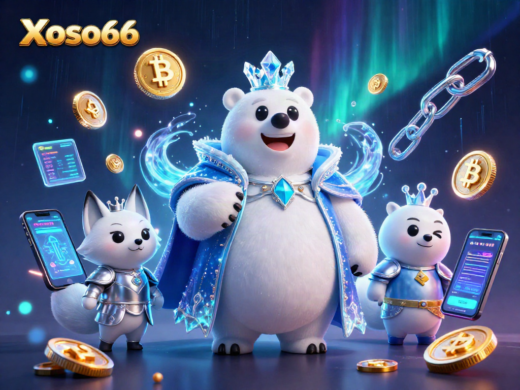 Xoso66 engages players in an exciting lottery atmosphere with unique visuals of a polar bear and fox.