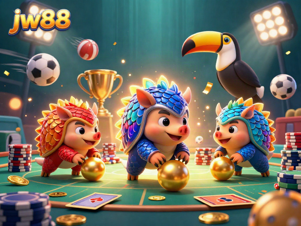 Experience the excitement of JW88 with dynamic casino-themed pangolins in action.