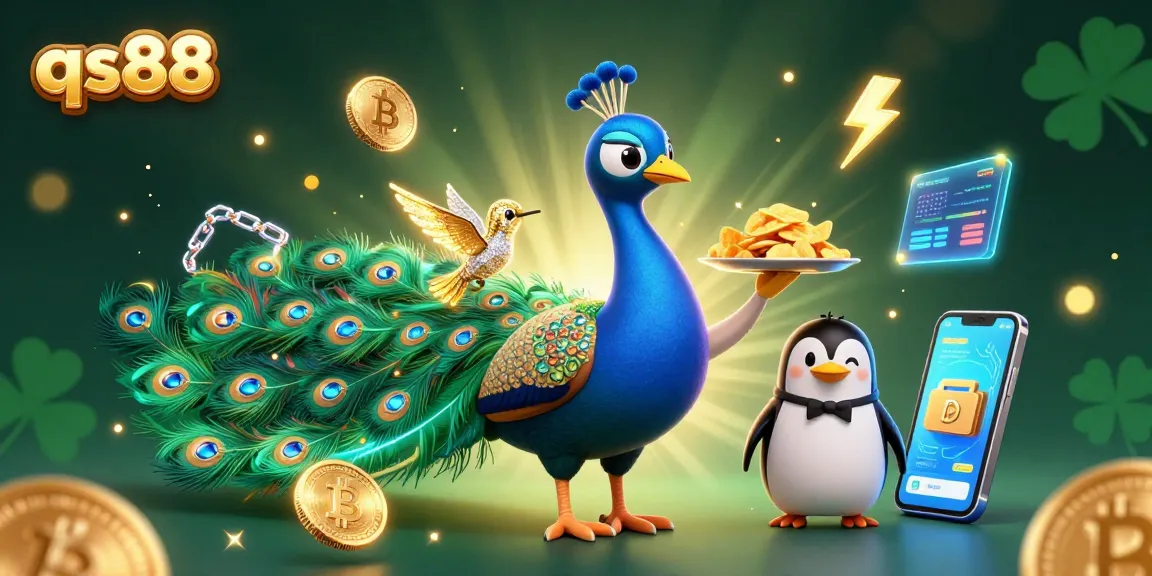 Experience the thrilling qs88 gaming adventure with stunning characters amid gold coins and blockchain elements.
