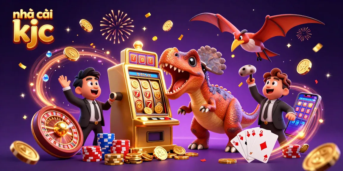 Experience thrilling gameplay at nhà cái kjc with a dynamic jackpot scene featuring colorful casino elements and characters.