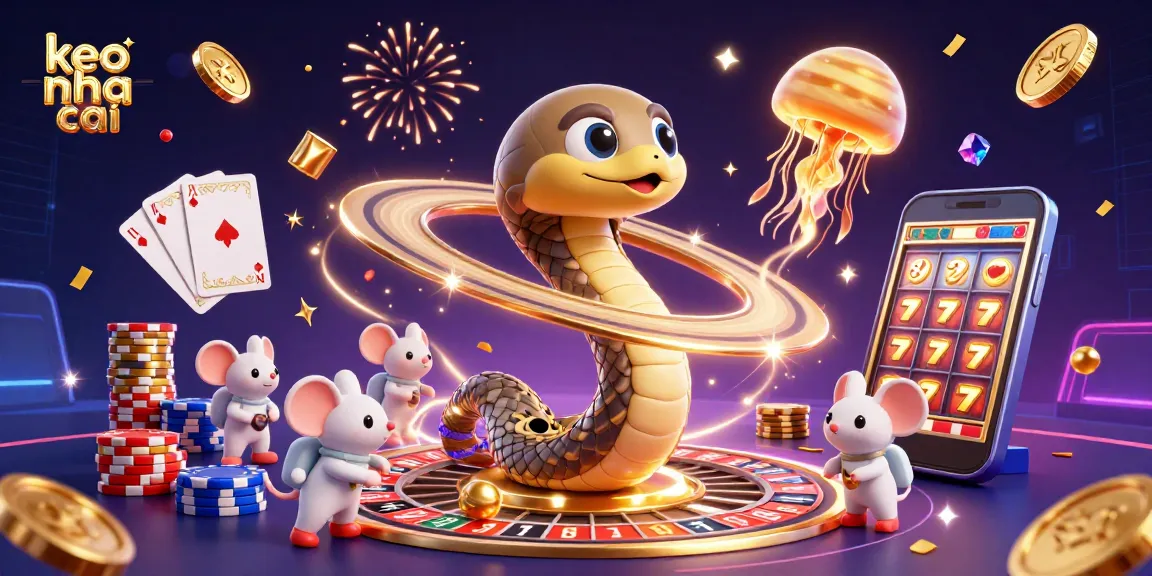 Experience excitement with keo nha cai as mice bet on Saturn's roulette rings in vibrant cosmic scene.