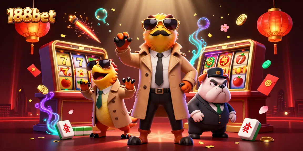 Engage in winning strategies at 188bet with a vibrant casino illustration showcasing animated characters and games.