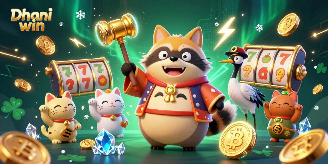 Dhani win logo with lively characters and engaging casino elements showcasing exciting jackpot gameplay.