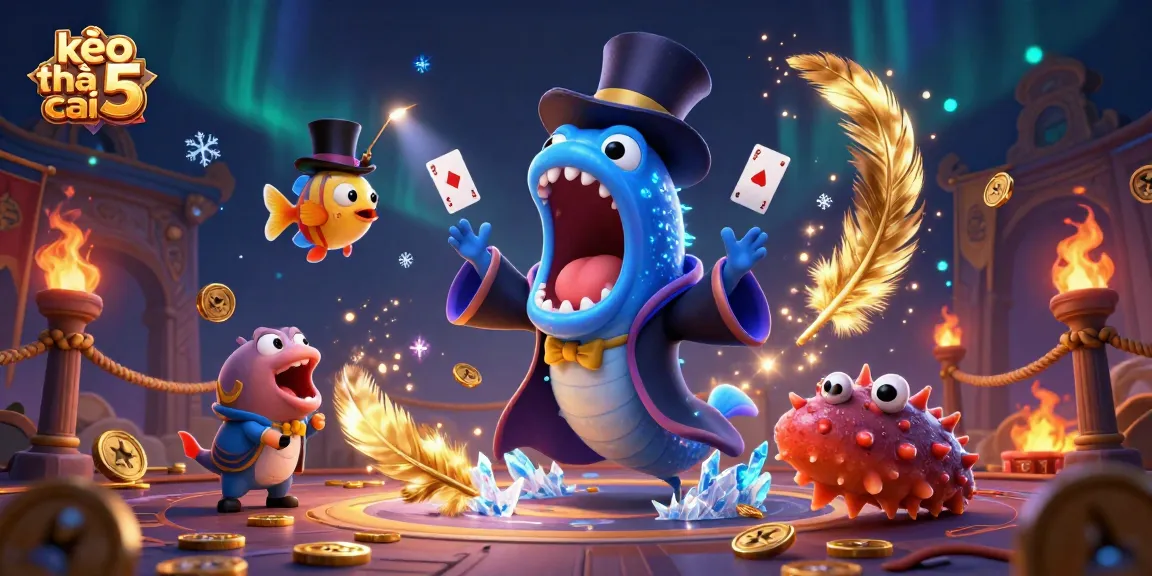 Engage with kèo nhà cái 5 featuring a magical eel performing tricks among dynamic betting elements.