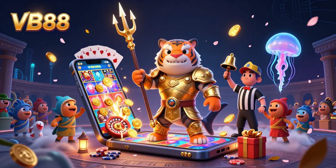 Engage with VB88 at a vibrant underwater casino, showcasing thrilling game elements and a dynamic atmosphere.
