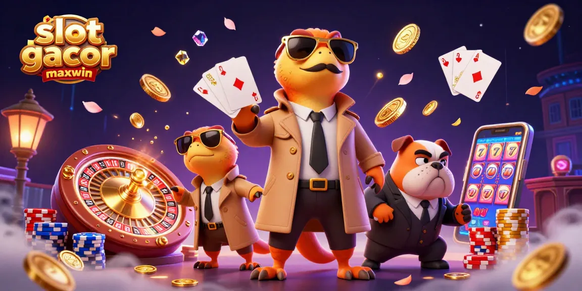 Experience the thrill of winning with slot gacor maxwin in this dynamic cartoon casino scene.