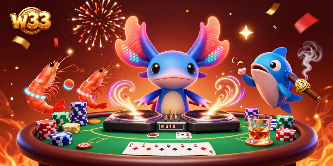 Experience the thrilling vibes of the w33 casino scene with vibrant characters and exciting gaming elements