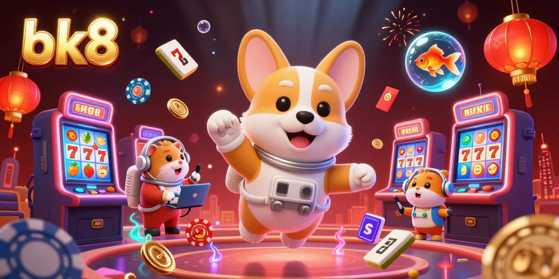 Experience the energetic world of bk8 as animated characters engage in a vibrant casino environment.